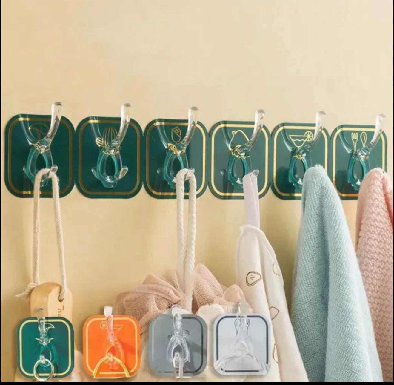 6 in 1 Self Adhesive Transparent Wall Hook