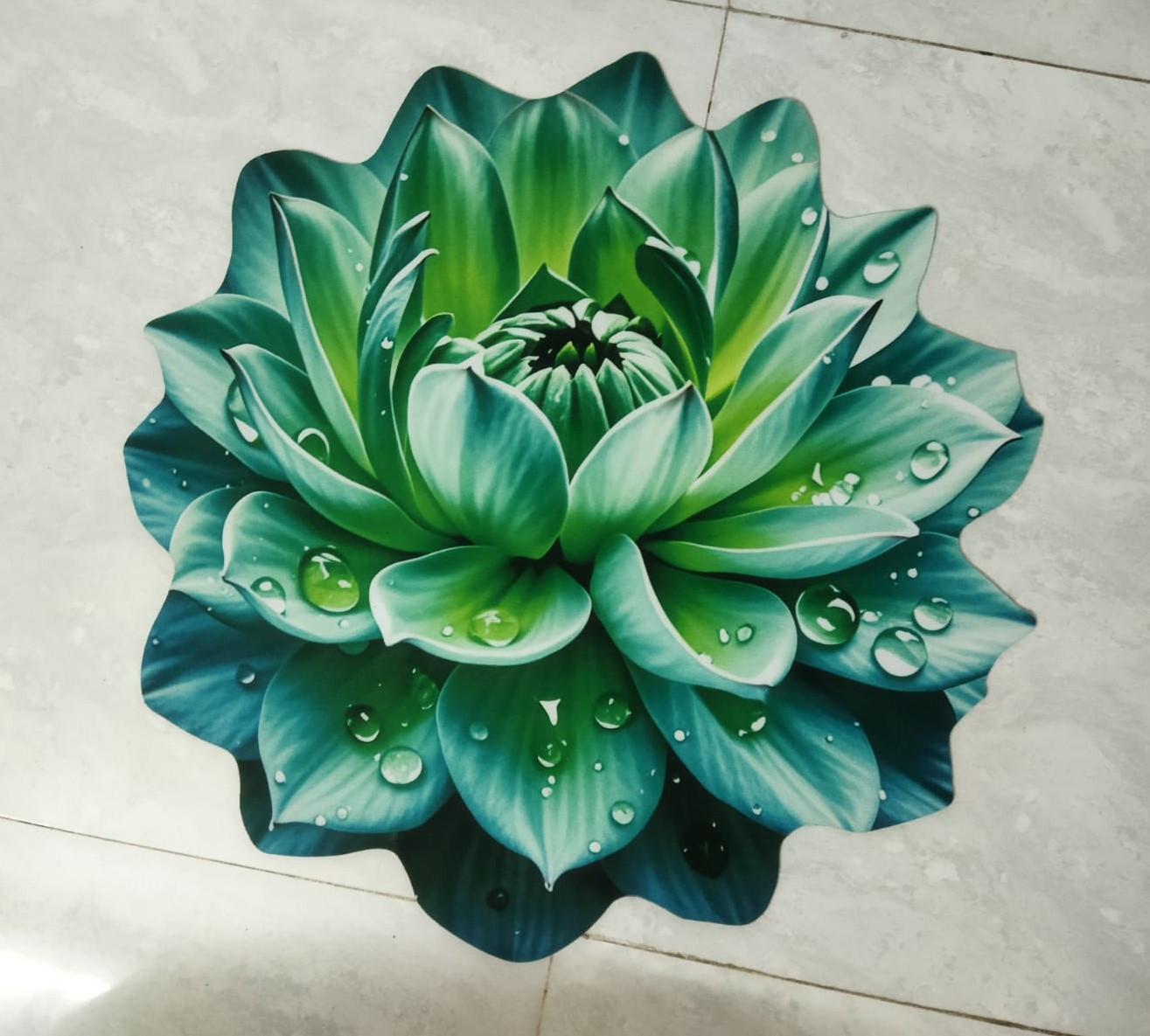 Emerald Dew Lotus 3D Floor Mat